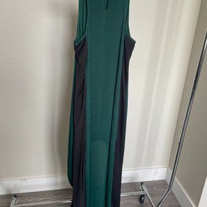 Hunter Green Hi-Low Satin Dress [Asher]